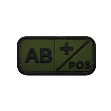 Imagem de Ysmzzmsy 1 Patch de moral PVC tipo sanguíneo – Adesivo de moral divertido, tático, militar, muito adequado para seu equipamento militar tático, mochila, chapéu, colete (5 x 2,5 cm (verde AB +)