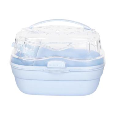 Imagem de Ｂｅｓｇａ Gaiola portátil de portador de hamster embutida em garrafa de água multifuncional para pequenos animais 7.8x6.3x5.9inCh respirável caixa de transporte, Azul