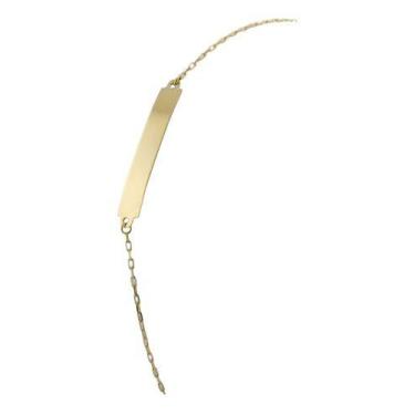 Imagem de Pulseira Infantil Nome Ouro 18k 750 Cadeado 13 Cm - JOIE JOIAS FINAS, 