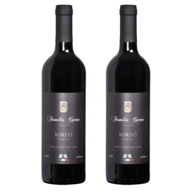 Imagem de Kit 2 Vinhos Bordo Suave Família Carra 750 ml Comemoracao