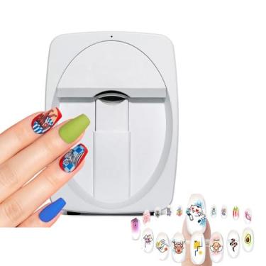 Imagem de KKSOUFX Mini MáQuina De Pintura De Unhas PortáTil, Impressora Inteligente 3d De Arte De Unhas, Impressora Digital MóVel De Arte De Unhas, Controle De Smartphone Com Sinal Wifi Sem Fio, 30s Pronto