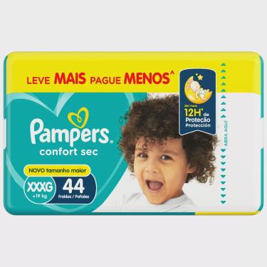 Imagem de Fralda pampers confort sec bag xxxg com 44 unidades