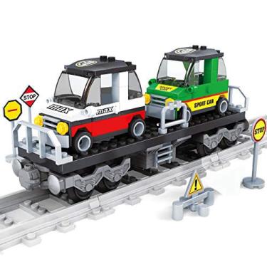 Imagem de General Jim's Toys and Bricks Building Blocks Train Set - Conjunto de Trem de Brinquedo de Transporte de Carro - Compatível com as Principais Marcas d