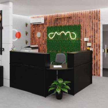 Imagem de Balcão Atendimento de Canto em L Recepção Consultório 140x60cm