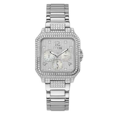 Imagem de Relógio feminino guess, 35 mm, pulseira prateada, mostrador prateado