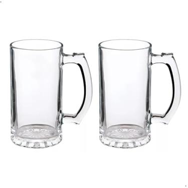 Imagem de 2 Canecas Chopp Cerveja Bar Restaurante Vidro Grande 510ml
