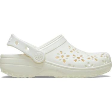 Imagem de Sandália crocs classic floral cut out clog k chalk, 29, Chalk