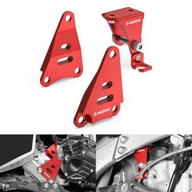 Imagem de NICECNC Suportes de motor compatíveis com Yamaha YFZ450R 2009 2010 2011 2012 2013-2024, YFZ450R Special Edition 2016 2017, YFZ450X 2010 2011 Vermelho, substituição para 18P-21316-00--00