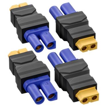 Imagem de Goupchn XT60 fêmea para EC5 adaptador conector fêmea conversor sem fio 4 peças para RC FPV drone carro lipo carregador de bateria ESC