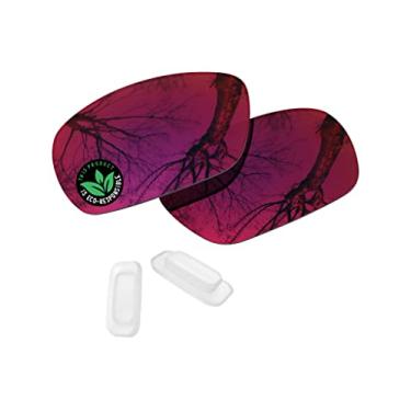 Imagem de Raydi Lentes de reposição de policarbonato e protetores de nariz para óculos de sol Maui Jim Black Coral MJ249 - Espelho Midnight Sun - Polarizado