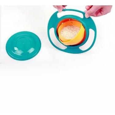 Imagem de Kit 02 Pratos Infantil Bebê Giratório 360º Alimento Não Cai Liso pratinho