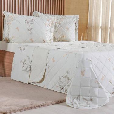 Imagem de Kit Colcha Casal 200 Fios Estampada New 100% Algodão 220x240cm