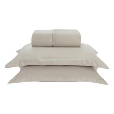 Imagem de Kit Jogo Lençol Elástico 300 Fios Casal Queen 3 Peças Bege - Enxoval V