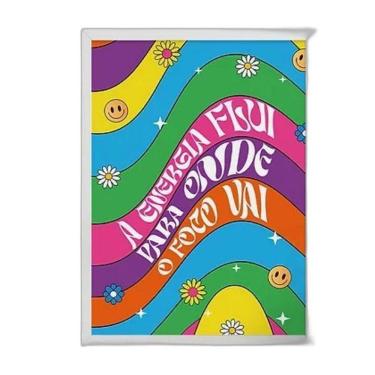 Imagem de Quadro A Energia Flui Para Onde A Atenção Vai 33X24Cm Branca