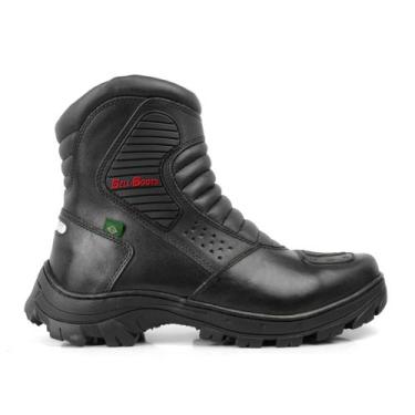 Imagem de Bota Coturno Motociclista em Couro Ref.3000 - LOJA RPERONI, Preto, 41