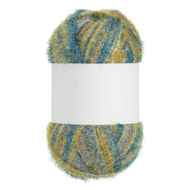 Imagem de PATIKIL Fio Scrubbie de 218 metros, fio de poliéster brilhante Scrubbie fio de coração vermelho brilhante vidro para panos de prato crochê tricô artesanato DIY cobertor suéter cachecol chapéu, tom