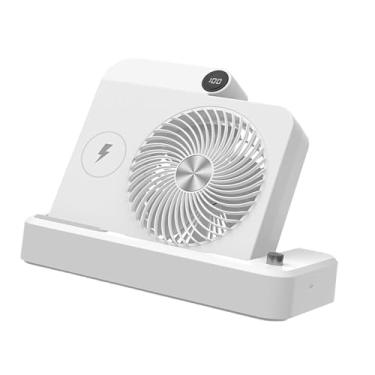 Imagem de Generic Fã de mesa de mesa pequeno Phone usb carregando suporte versátil portátil fã pessoal dobrável para o escritório de carros de, Branco