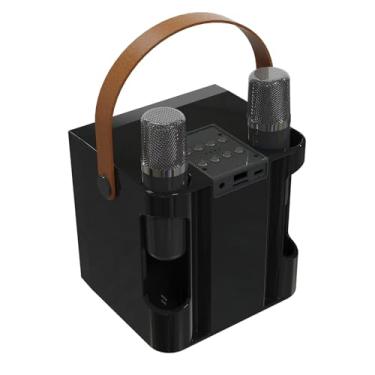 Imagem de Caixa de som Bluetooth com tela LED e removedor de vocais - Bateria de 2000 mAh, configurações de eco/reverberação, armazenamento expansível, perfeita para prática de canto/oração em público