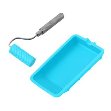 Imagem de FLCPJGV Roller de tinta material de pintura profissional com bandeja para pintar a canto da porta de móveis, 2 Peças