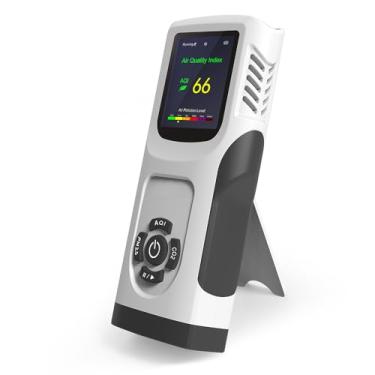Imagem de Monitor de qualidade do ar 6 em 1, monitor interno de CO2, testador de qualidade do ar AQI TVOC de 3000 mAh para casa PM2.5 PM10, contador de partículas, monitor de qualidade do ar com gráfico, tela