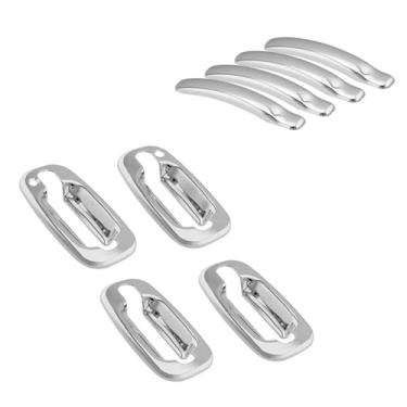 Imagem de SEGADEN Capa de maçaneta cromada compatível com Chevrolet Avalanche Silverado Suburban Tahoe GMC Sierra Yukon (4 portas com fechadura de passageiro) XG7653