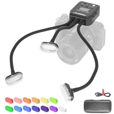 Imagem de FOMITO Anel macro de LED flexível com 13 filtros de cor, display digital, cabo USB, estojo de transporte