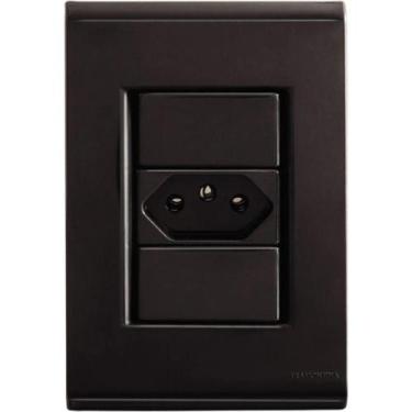 Imagem de Conjunto 4x2 1 Tomada 2p+t 20A Grafite - Tramontina Liz