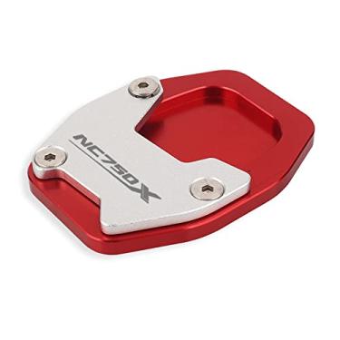 Imagem de Acc-Creativity Placa de extensão com suporte lateral para pé de motocicleta compatível com Honda NC750X X-ADV750 XADV750 2021 (NC750X, vermelho)