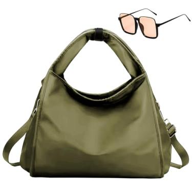 Imagem de Kit Bolsa Trabalho Feminina Grande + Óculos De Sol Proteção UV Vintage (Verde Militar)