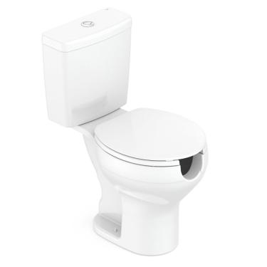 Imagem de Kit Vaso Sanitário Com Caixa Acoplada E Assento Com Abertura Acesso Celite Branco