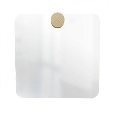 Imagem de Espelho Decorativo Aplique Redondo Pinus Quadrado Incolor