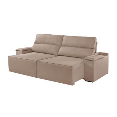 Imagem de Sofá 3 Lugares Retrátil E Reclinável Martins M-180 Veludo Bege