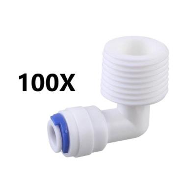 Imagem de Kit 100 Cotovelo Conexão Joelho L Engate Rápido Rosca 1/2 - BBI