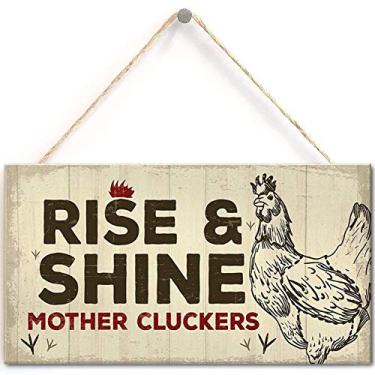 Imagem de TOMATO FANQIE Placa Engraçada De Galinheiro, Galinha E Galo, Presente Para Amantes Portão Jardim, 25 Cm X 12,7 (Us-G058)