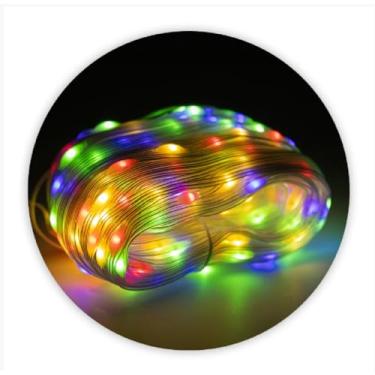 Imagem de Led Pisca Linha Com 30 Metros Lâmpadas Tomada A Prova D'Água 8 Modos Natal Ano Novo Premium (Colorido)