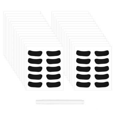 Imagem de Adesivos pretos para olhos 150 pares de adesivos pretos para olhos pretos adesivos autoadesivos para crianças e adultos com 1 lápis para fãs de beisebol, futebol, softball, esportes, dia do jogo