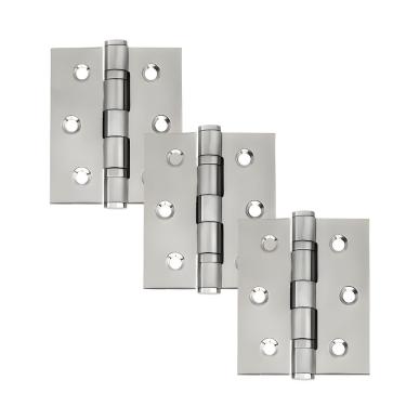 Imagem de Dobradiça Para Porta Haga 3.1/2 Com Rolamento Embutir 60kg Inox 304 Com 3 Peças