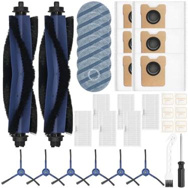 Imagem de Pacote com 34 acessórios de substituição compatíveis com eufy Vacuum Omni C20, 2 Mainbrush 6 filtros, 6 sacos de pó, 6 esfregões, 6 escovas laterais, 1 escova de limpeza, 1 chave de fenda, 6 palitos
