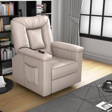 Imagem de Poltrona Reclinável Elétrica Milão Corino Bege