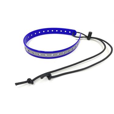 Imagem de Coleira eletrônica GPS de substituição com elástico ajustável, design de vários furos e fecho de alternância seguro para cães pequenos (azul reflexivo, pescoço pequeno)