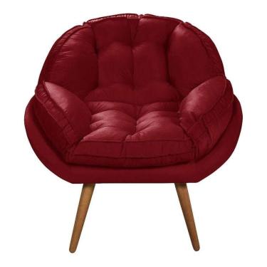 Imagem de Poltrona Decorativa Flórida Em Tecido Suede Pés Madeira