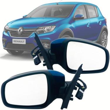 Imagem de Par Retrovisor Elétrico Com Pisca Renault Sandero Logan 2014 2015 2016
