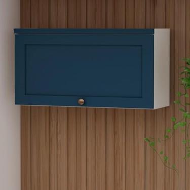 Imagem de Armário de Cozinha Genialflex Iluminata 1 Pt 80 Cm Bco Azul