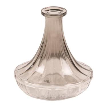 Imagem de Mini Garrafa Vidro Formas Colors 12,5X12cm Fume - Bekasa