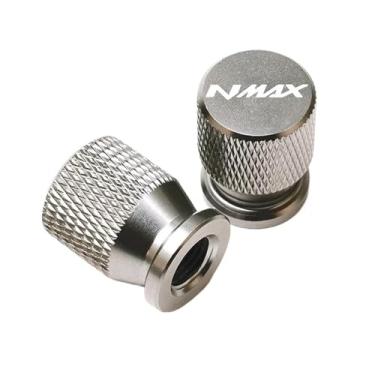 Imagem de jininshengxindianzi Compatible With NMAX N-Max 125 155 NMAX125 Nmax155 Scooter Accessories Tyre Valve Cover Cap&Motorcycle Embroidery Key Chain Keychain(1 pair Titanium)