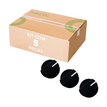 Imagem de 5x Knob P/ Pedal Guitarra Baixo C/ Parafuso - Akn-19 Preto - PIX, 075-