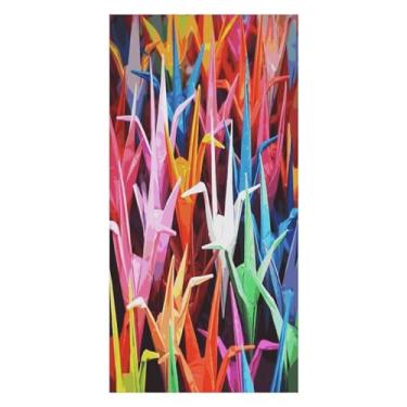 Imagem de GBNMQED Toalha de banho 160 cm x 80 cm Toalhas de tamanho grande papel origami guindastes impressos toalhas de praia para praia, banheiro, academia, spa, ioga