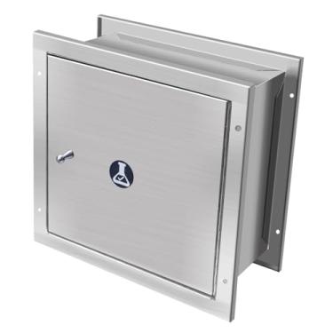 Imagem de CC LOT Caixa de amostras de aço inoxidável com bandeja de passagem e portas de janela de acesso dupla face