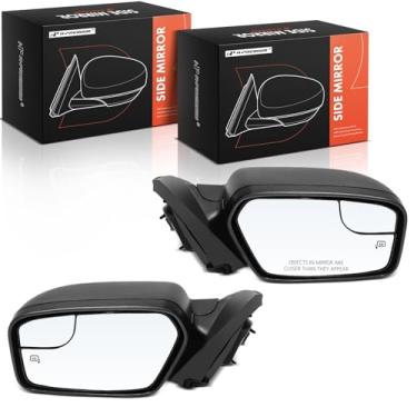 Imagem de A-Premium Par (2) espelhos retrovisores elétricos do lado do motorista e do passageiro - compatível com Ford Fusion 2011-2012 - aquecido, não dobrável, textura preta espelho retrovisor externo com
