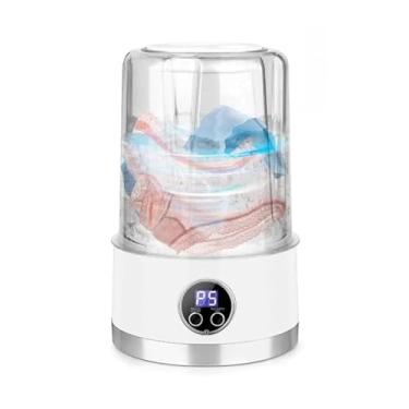 Imagem de Mini Máquina de Lavar Portátil Dobrável - Tanquinho Compacto com Centrífuga para Viagens e Ambientes Pequenos(branco)